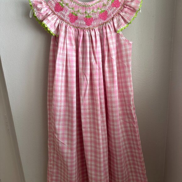 Sage and Lilly smocked dress with strawberries, size 5 - Picture 1 of 3